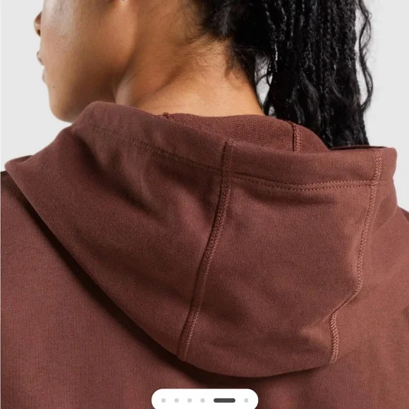 Gymshark Cropped Hoodie Women’s Small Pullover Maroon Full Zipped - Picture 5 of 9